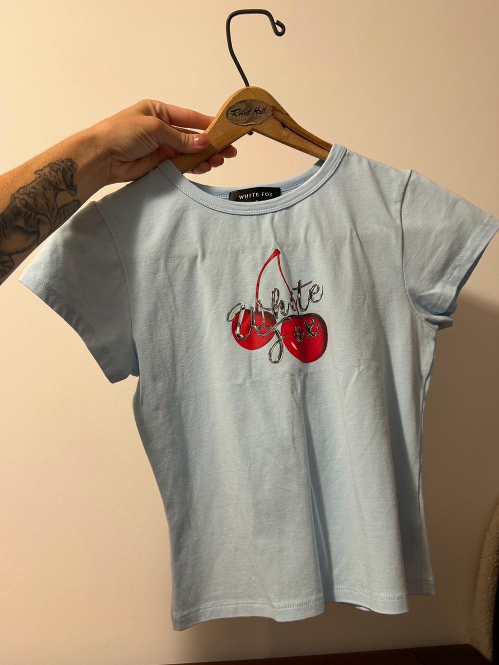 White Fox Blue Cherry Graphic Tee